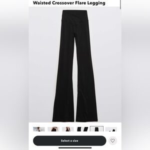 Aerie High-Waisted Crossover Flare Legging - Black